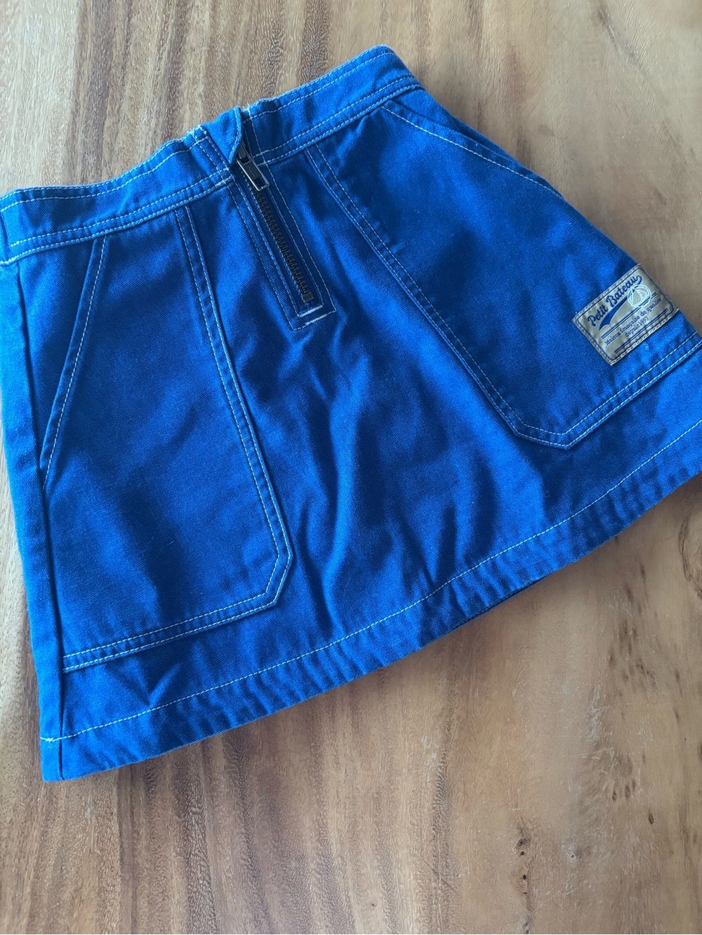 Petit Bateau Royal Blue Mini Skort with Front Patch Pockets